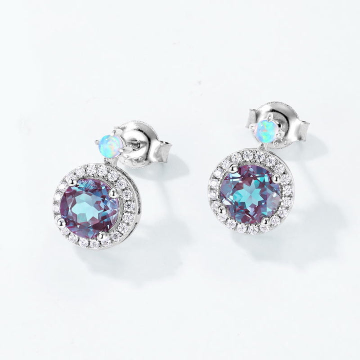Conjunto de joyas con colgante redondo de alejandrita natural de Olivenorma