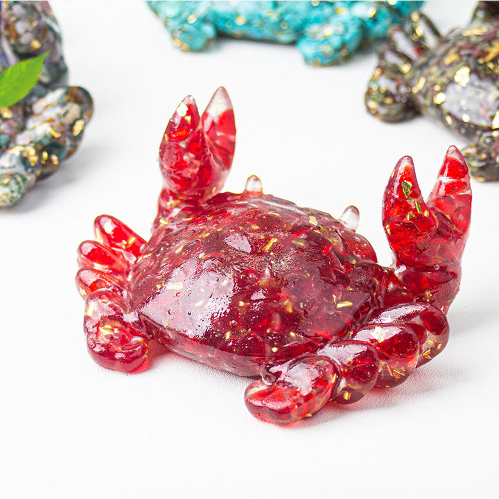 Soporte para teléfono con forma de cangrejo de epoxi de cristal de Olivenorma , decoración con piedras preciosas