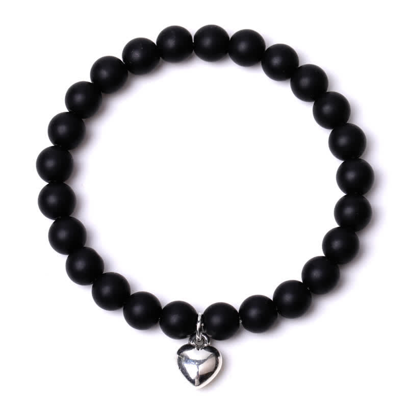 Pulsera de equilibrio curativo de cuarzo con piedra natural en forma de corazón de Olivenorma
