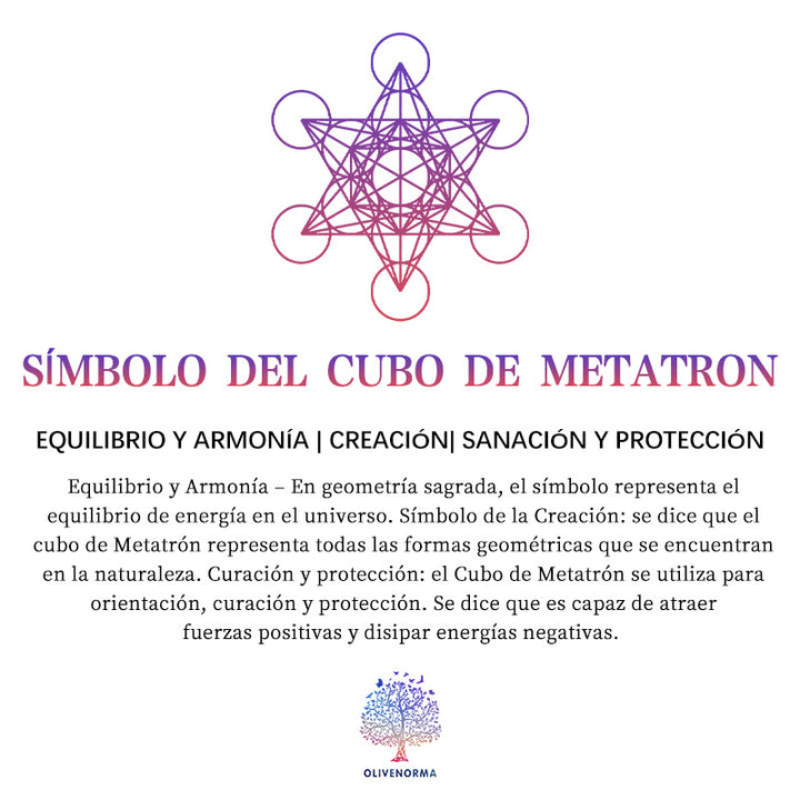 Cubo de Metatrón de Olivenorma con pirámide de orgón de cristal de 7 chakras