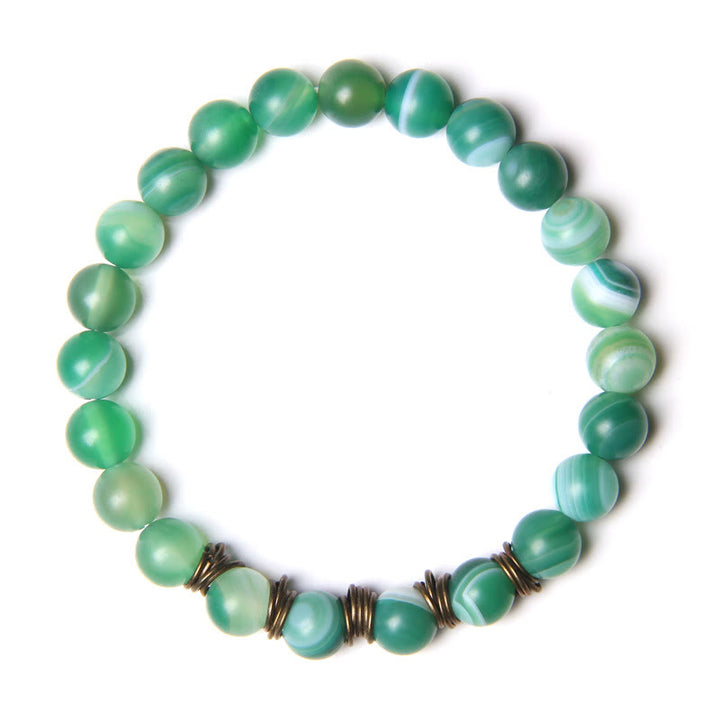 Pulsera de alambre de cobre dorado con cuentas de piedra natural de Olivenorma