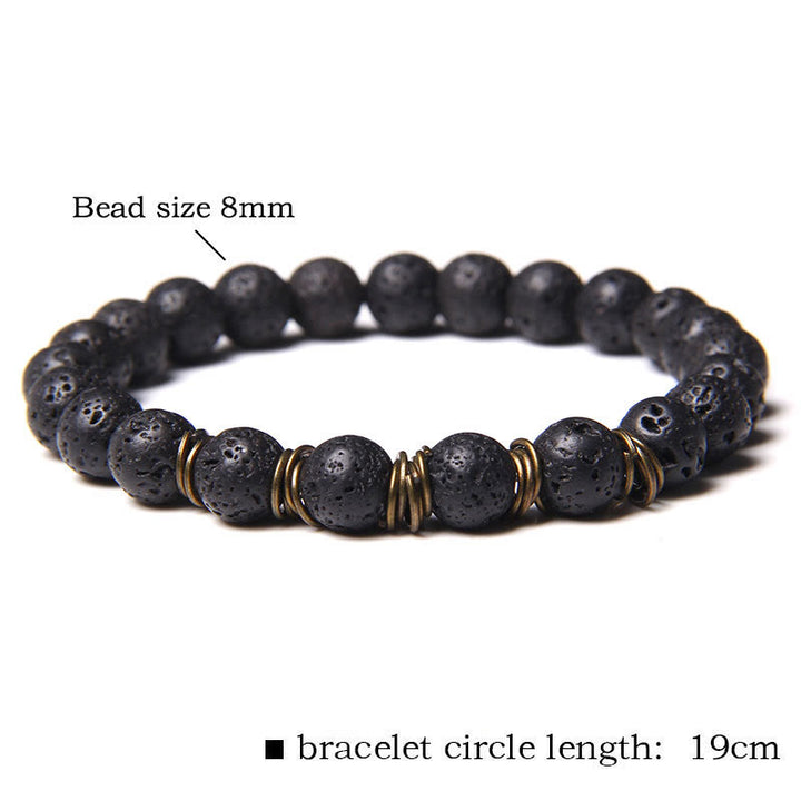 Pulsera de alambre de cobre dorado con cuentas de piedra natural de Olivenorma