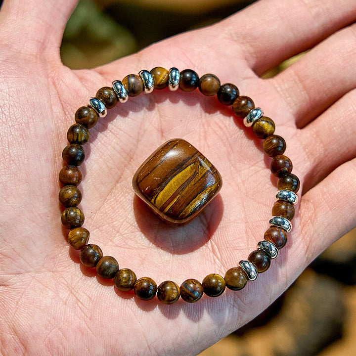 Pulsera de cuentas de piedra natural de 6 mm de Olivenorma