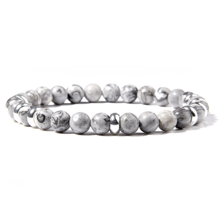 Pulsera de cuentas de piedra natural de 6 mm de Olivenorma
