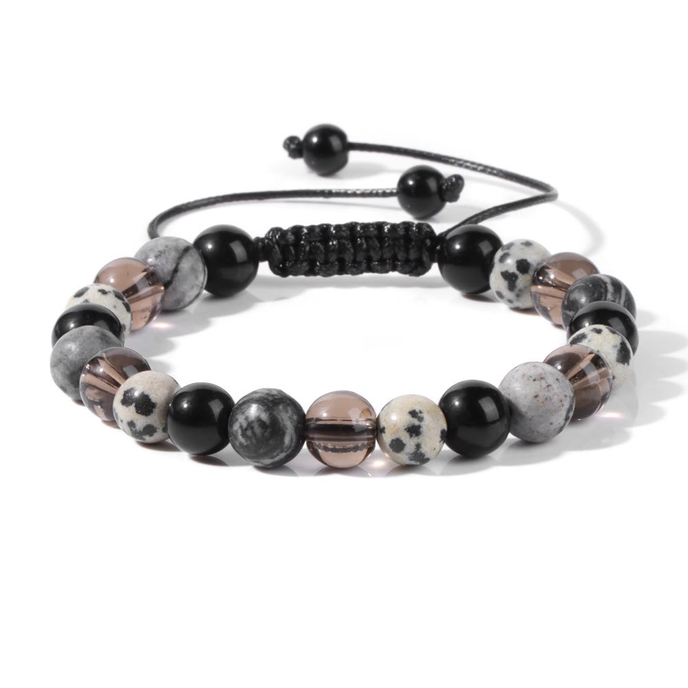 Pulsera con cordón de cuentas de piedra natural de 8 mm de Olivenorma
