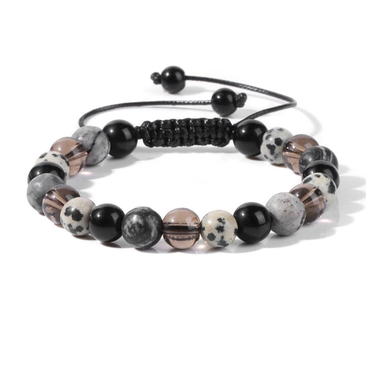 Pulsera con cordón de cuentas de piedra natural de 8 mm de Olivenorma