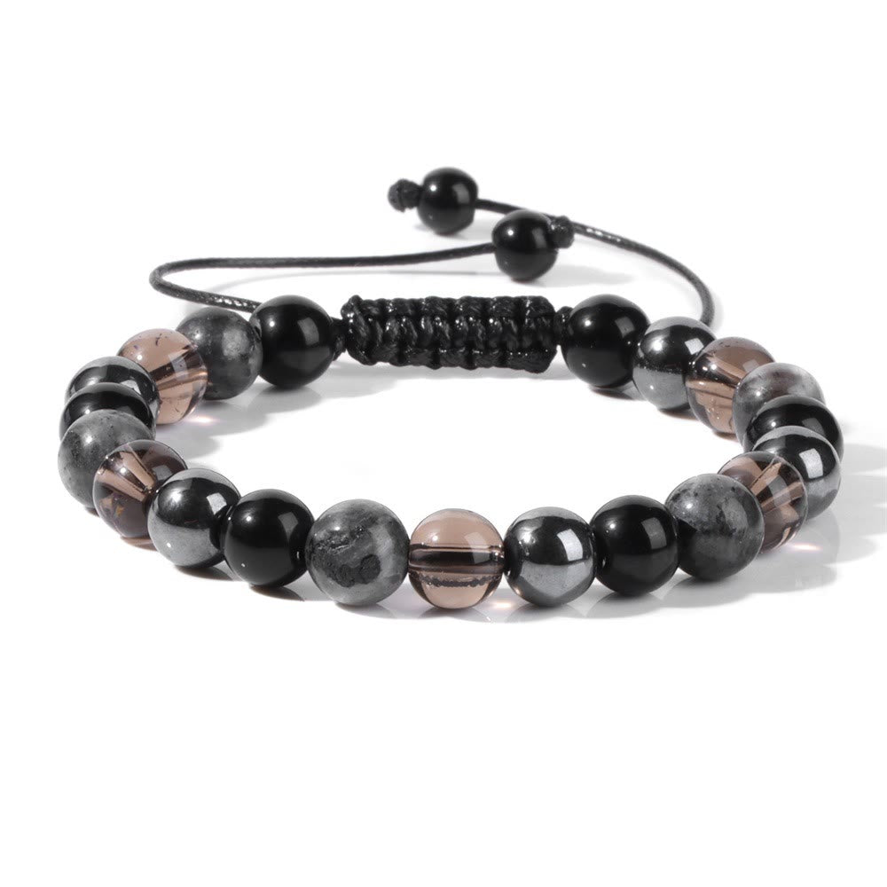 Pulsera con cordón de cuentas de piedra natural de 8 mm de Olivenorma