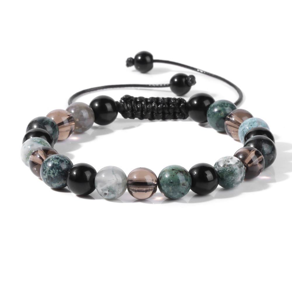 Pulsera con cordón de cuentas de piedra natural de 8 mm de Olivenorma