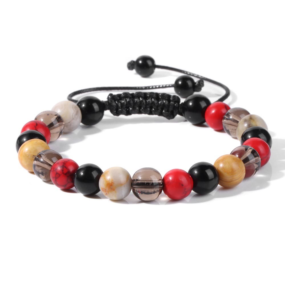 Pulsera con cordón de cuentas de piedra natural de 8 mm de Olivenorma
