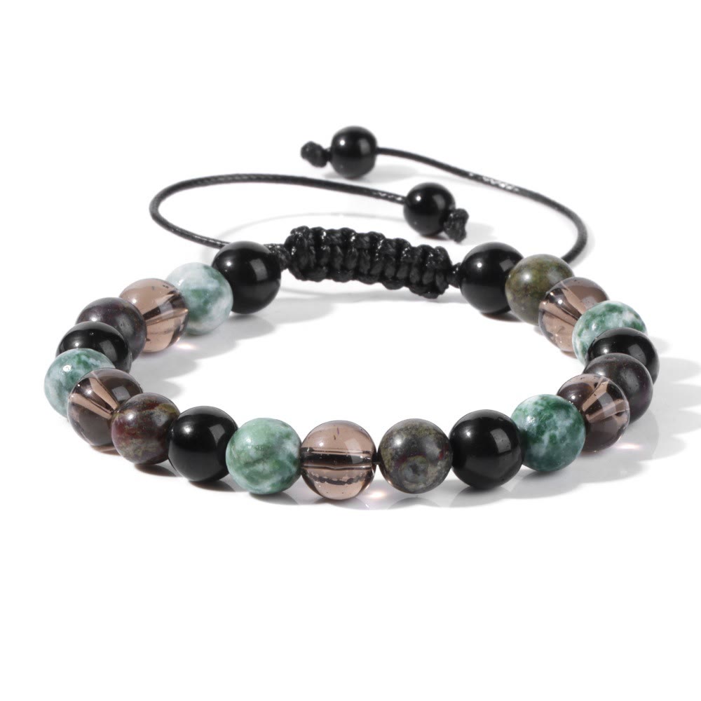 Pulsera con cordón de cuentas de piedra natural de 8 mm de Olivenorma