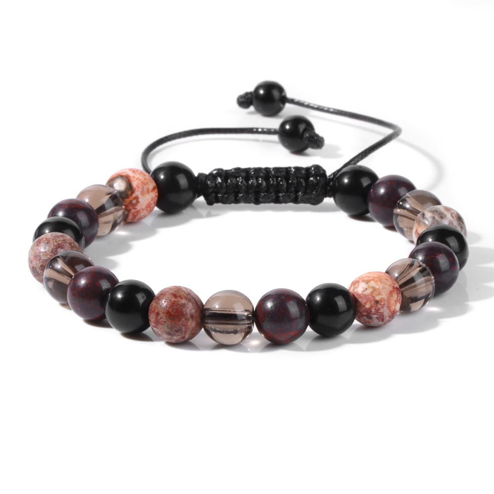 Pulsera con cordón de cuentas de piedra natural de 8 mm de Olivenorma