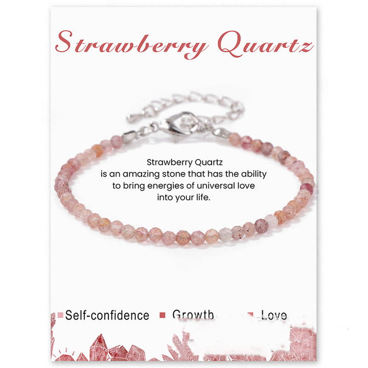 Pulsera de cuentas facetadas de piedra natural de 3 mm de Olivenorma