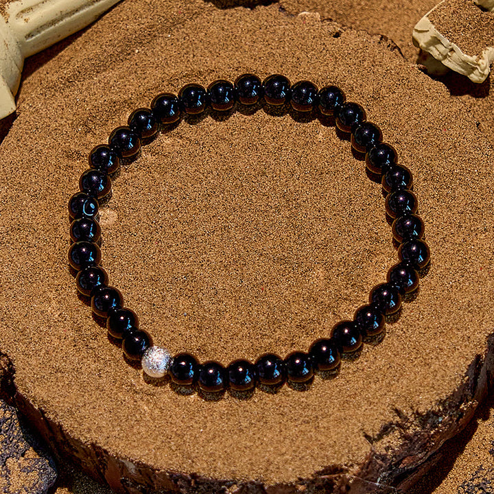 Pulsera de cuentas de obsidiana y hematita con ojo de tigre de Olivenorma , 2 piezas