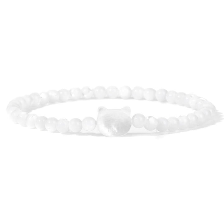 Pulsera de cuentas de piedra natural Olivenorma Nacre Kitten de 4 mm
