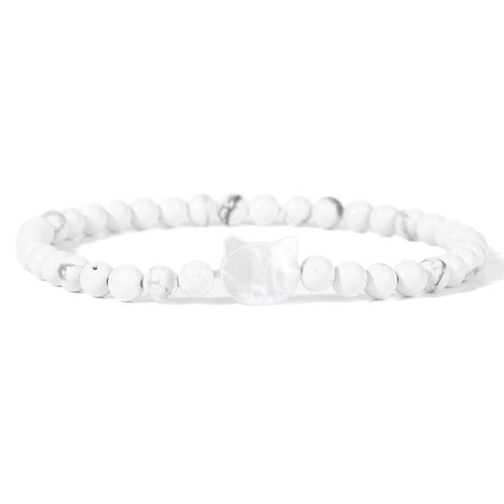 Pulsera de cuentas de piedra natural Olivenorma Nacre Kitten de 4 mm