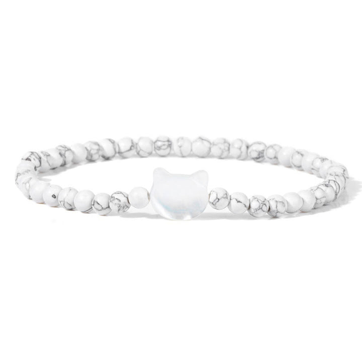 Pulsera de cuentas de piedra natural Olivenorma Nacre Kitten de 4 mm