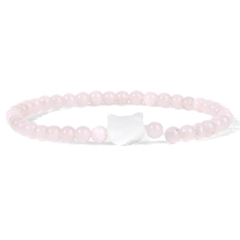 Pulsera de cuentas de piedra natural Olivenorma Nacre Kitten de 4 mm