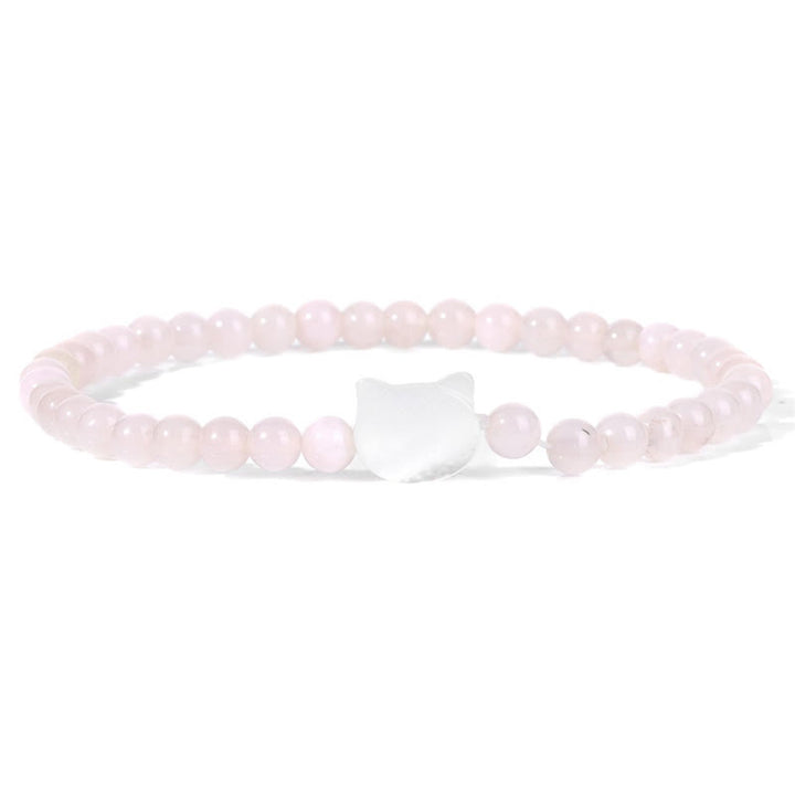 Pulsera de cuentas de piedra natural Olivenorma Nacre Kitten de 4 mm