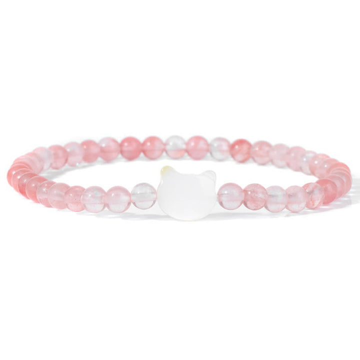 Pulsera de cuentas de piedra natural Olivenorma Nacre Kitten de 4 mm