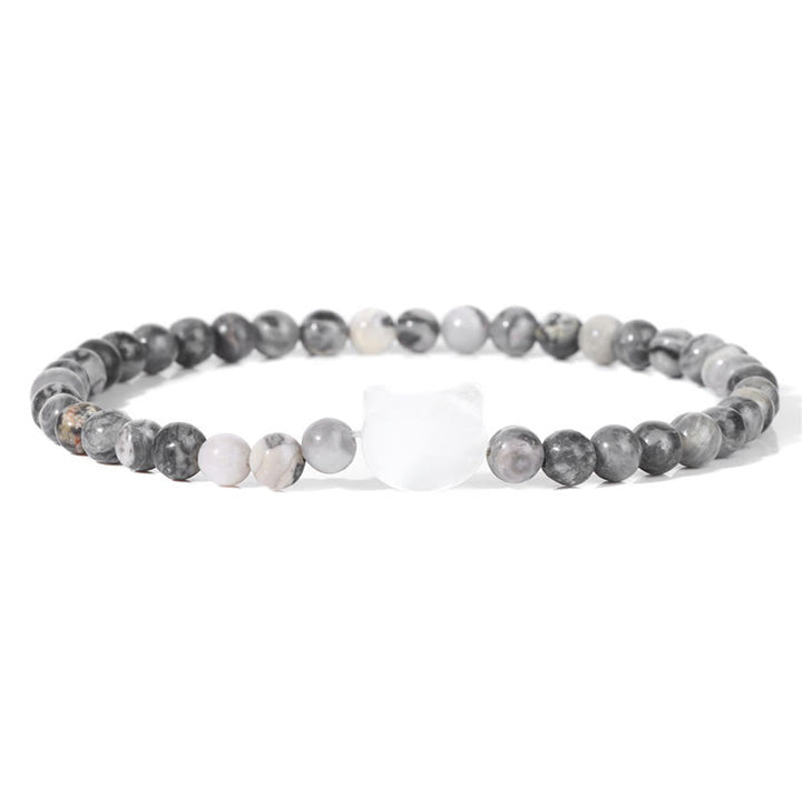 Pulsera de cuentas de piedra natural Olivenorma Nacre Kitten de 4 mm