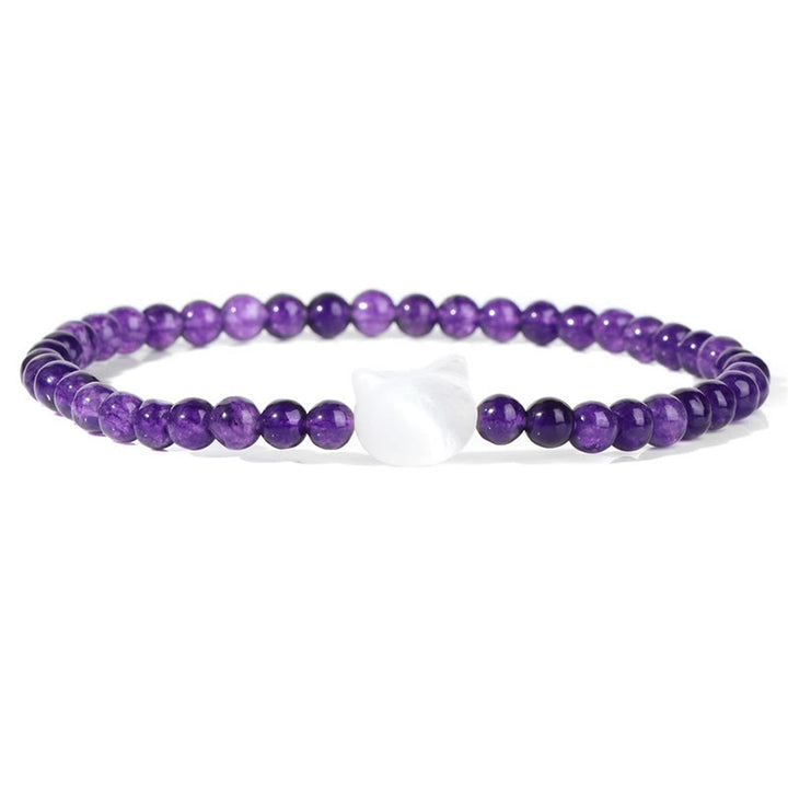 Pulsera de cuentas de piedra natural Olivenorma Nacre Kitten de 4 mm