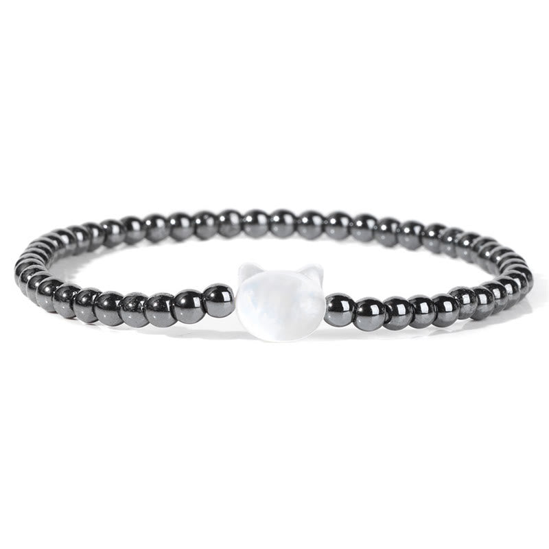 Pulsera de cuentas de piedra natural Olivenorma Nacre Kitten de 4 mm