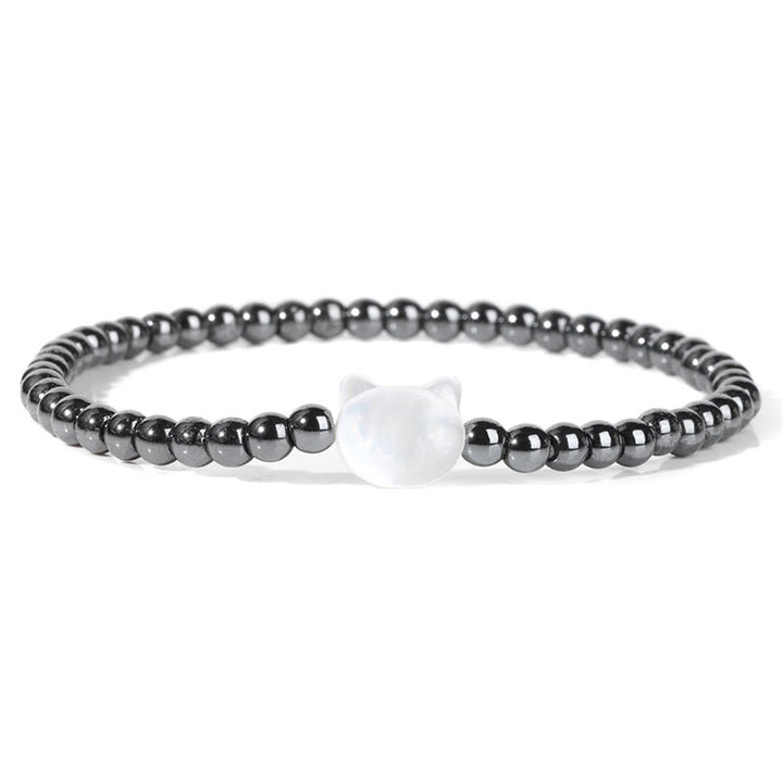 Pulsera de cuentas de piedra natural Olivenorma Nacre Kitten de 4 mm