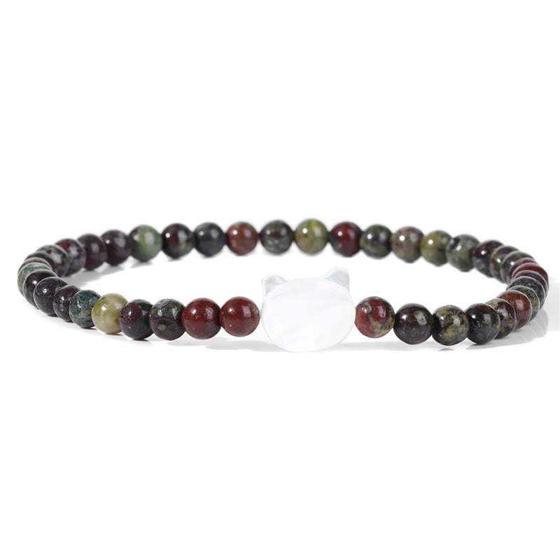 Pulsera de cuentas de piedra natural Olivenorma Nacre Kitten de 4 mm