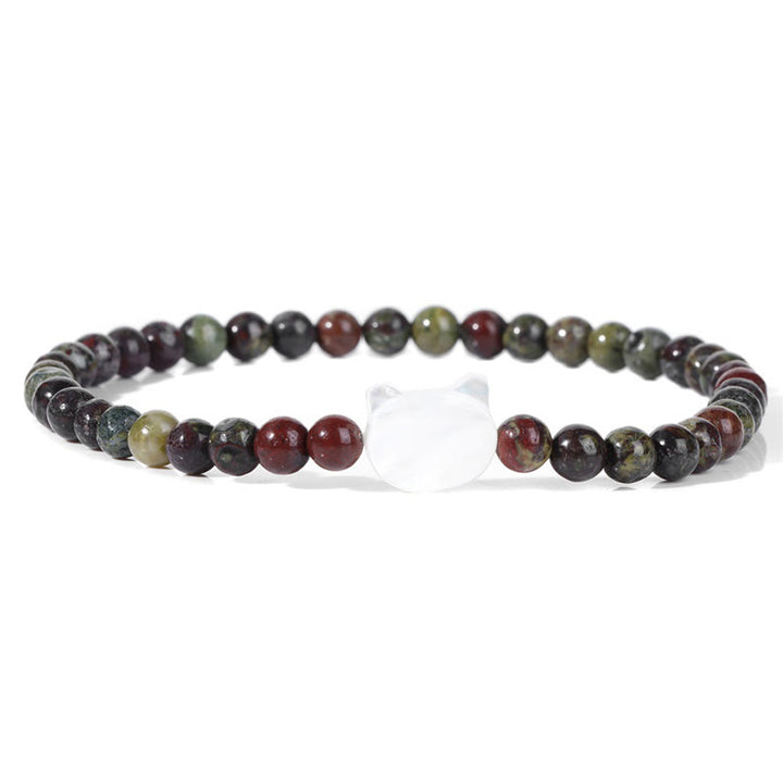 Pulsera de cuentas de piedra natural Olivenorma Nacre Kitten de 4 mm
