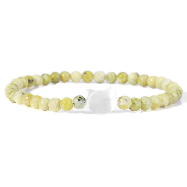 Pulsera de cuentas de piedra natural Olivenorma Nacre Kitten de 4 mm