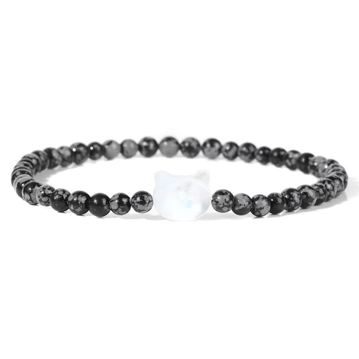 Pulsera de cuentas de piedra natural Olivenorma Nacre Kitten de 4 mm