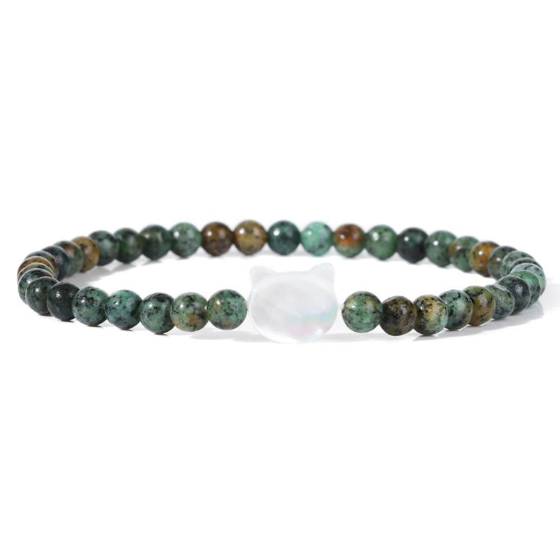 Pulsera de cuentas de piedra natural Olivenorma Nacre Kitten de 4 mm