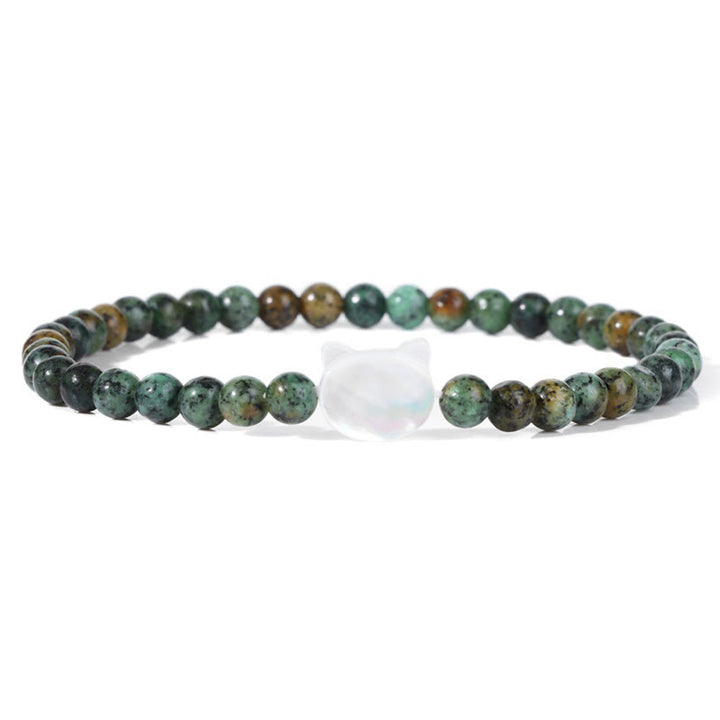 Pulsera de cuentas de piedra natural Olivenorma Nacre Kitten de 4 mm