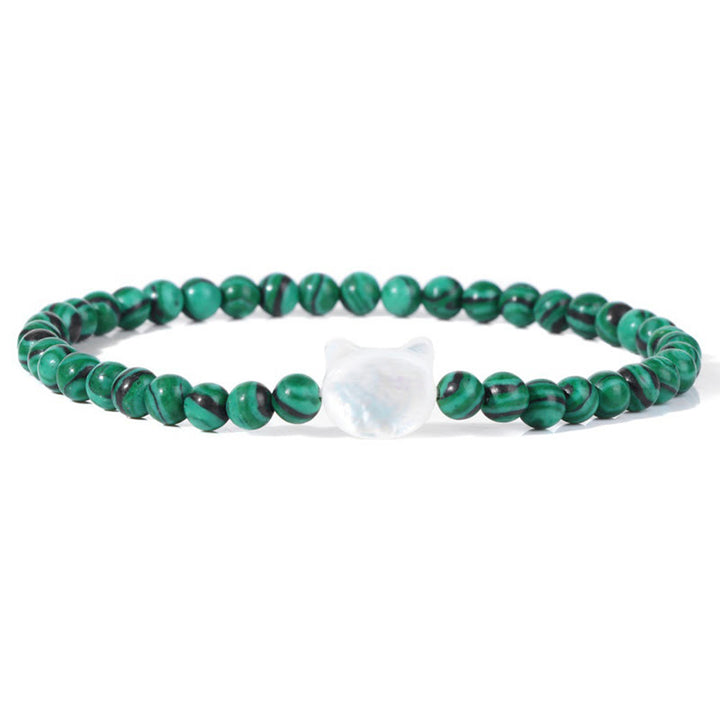 Pulsera de cuentas de piedra natural Olivenorma Nacre Kitten de 4 mm