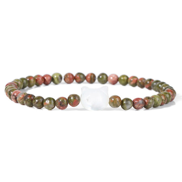 Pulsera de cuentas de piedra natural Olivenorma Nacre Kitten de 4 mm