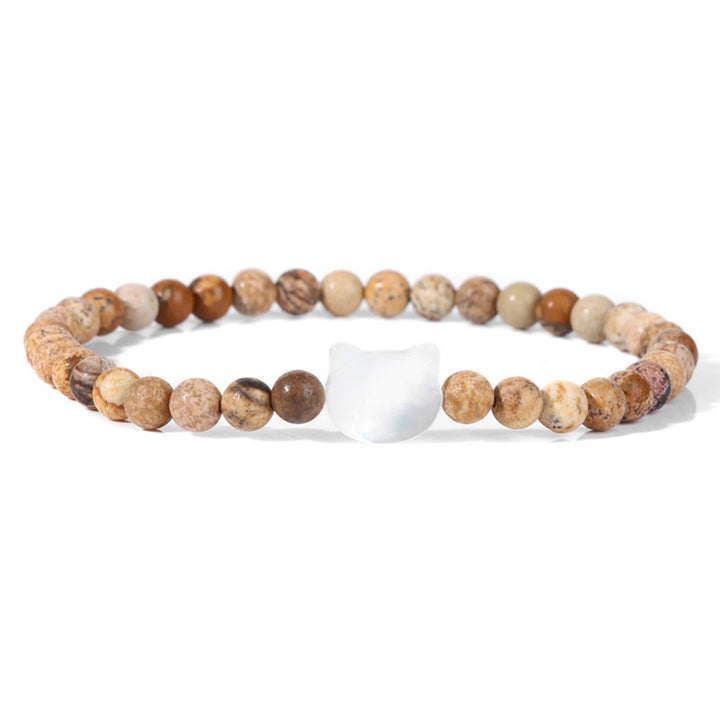 Pulsera de cuentas de piedra natural Olivenorma Nacre Kitten de 4 mm