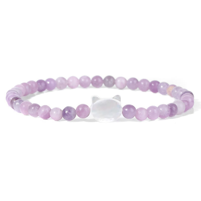 Pulsera de cuentas de piedra natural Olivenorma Nacre Kitten de 4 mm