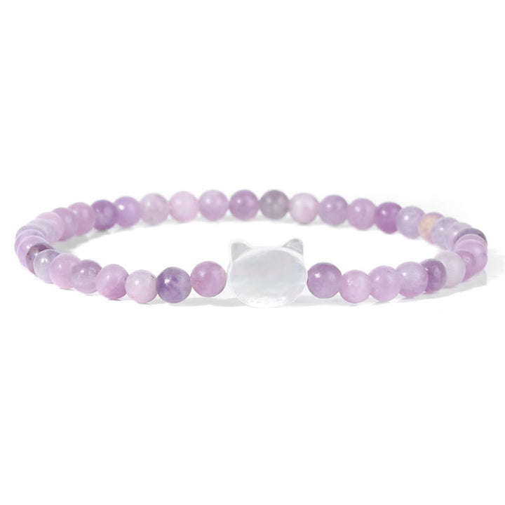 Pulsera de cuentas de piedra natural Olivenorma Nacre Kitten de 4 mm