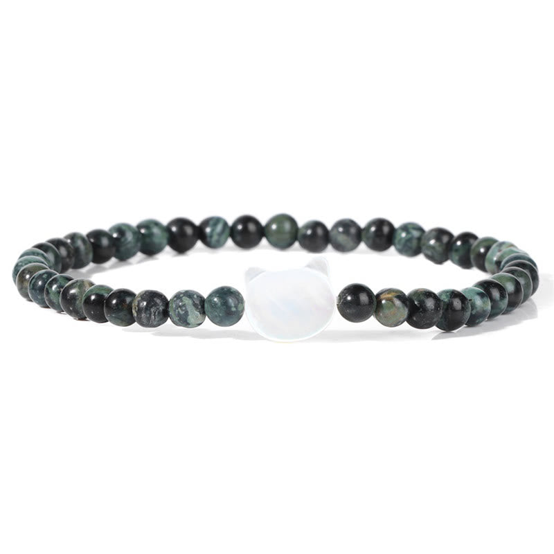 Pulsera de cuentas de piedra natural Olivenorma Nacre Kitten de 4 mm