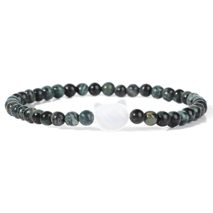 Pulsera de cuentas de piedra natural Olivenorma Nacre Kitten de 4 mm