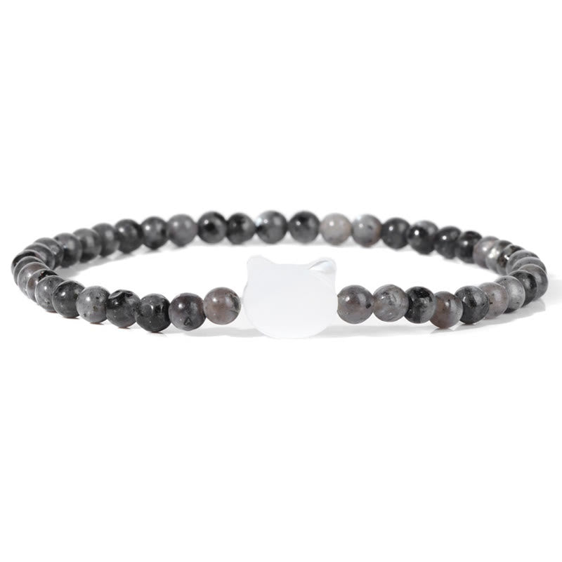 Pulsera de cuentas de piedra natural Olivenorma Nacre Kitten de 4 mm
