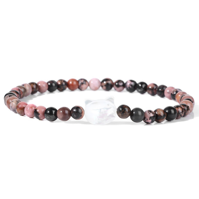 Pulsera de cuentas de piedra natural Olivenorma Nacre Kitten de 4 mm