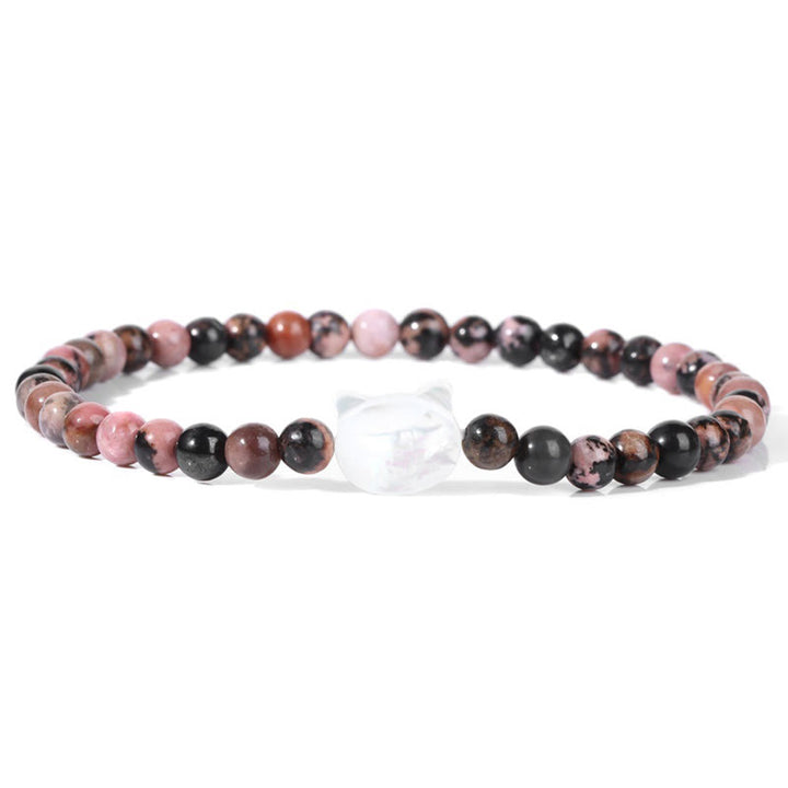 Pulsera de cuentas de piedra natural Olivenorma Nacre Kitten de 4 mm