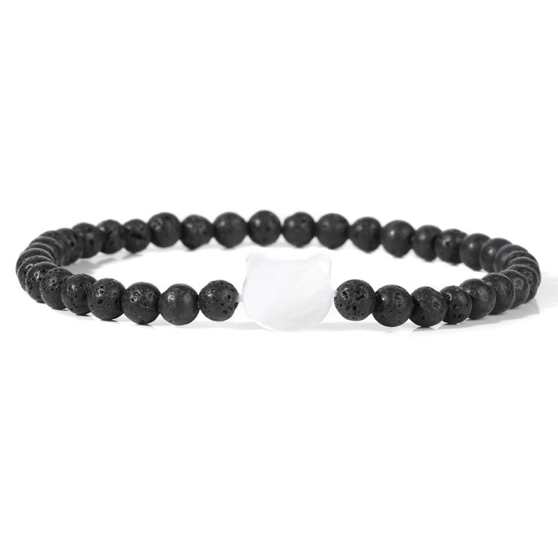 Pulsera de cuentas de piedra natural Olivenorma Nacre Kitten de 4 mm