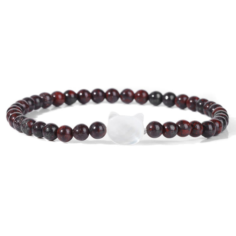 Pulsera de cuentas de piedra natural Olivenorma Nacre Kitten de 4 mm
