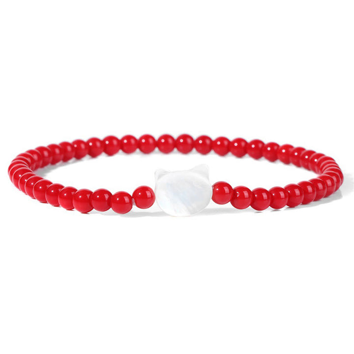 Pulsera de cuentas de piedra natural Olivenorma Nacre Kitten de 4 mm