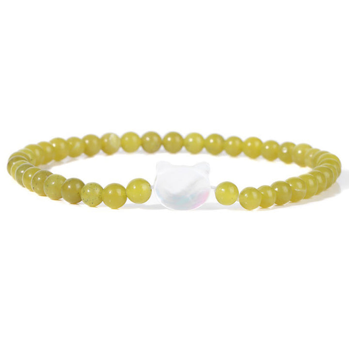 Pulsera de cuentas de piedra natural Olivenorma Nacre Kitten de 4 mm