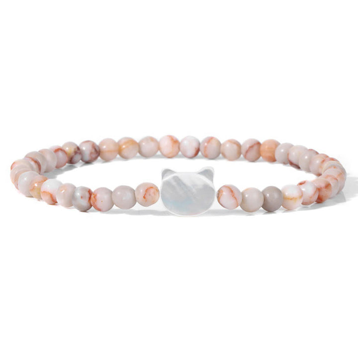 Pulsera de cuentas de piedra natural Olivenorma Nacre Kitten de 4 mm