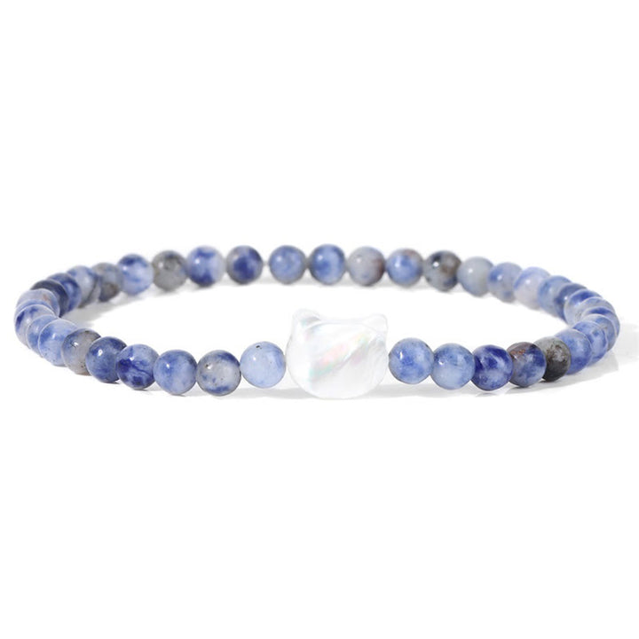 Pulsera de cuentas de piedra natural Olivenorma Nacre Kitten de 4 mm