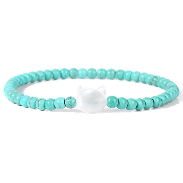 Pulsera de cuentas de piedra natural Olivenorma Nacre Kitten de 4 mm